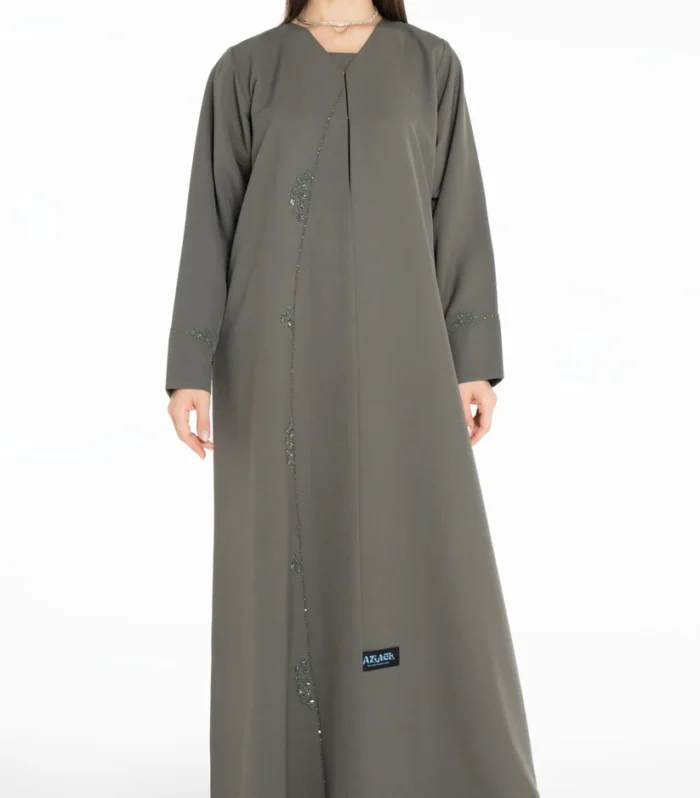 Lux Embellished Green Abaya