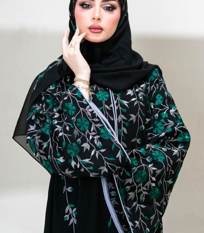 Hand Embellished Front Abaya
