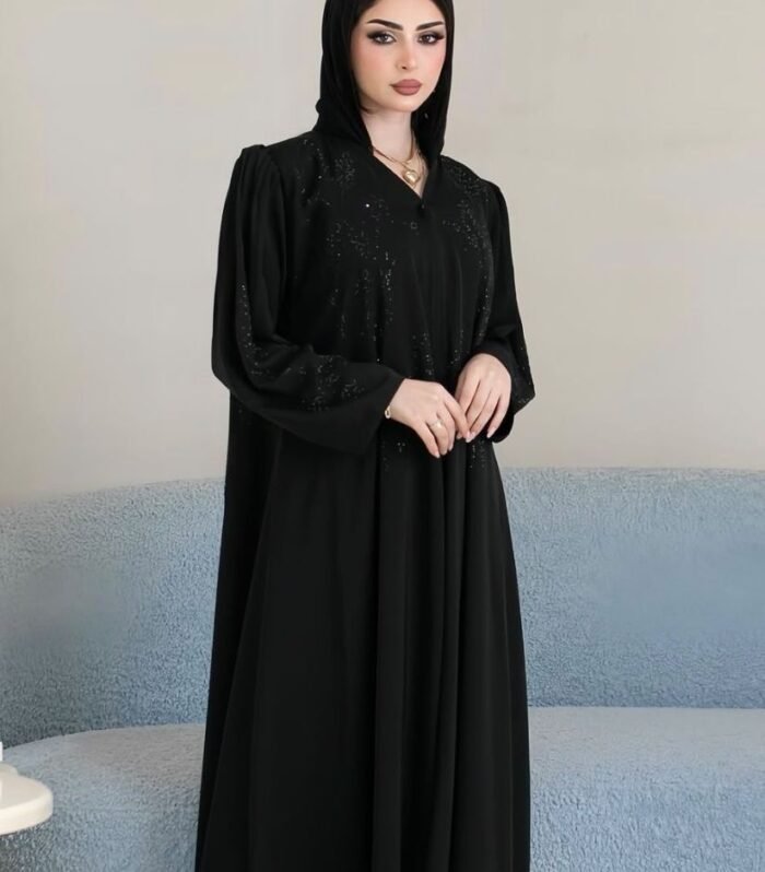 Layered Chiffon Overlay Abaya