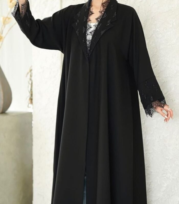 Wide Sleeve Open Front Abaya