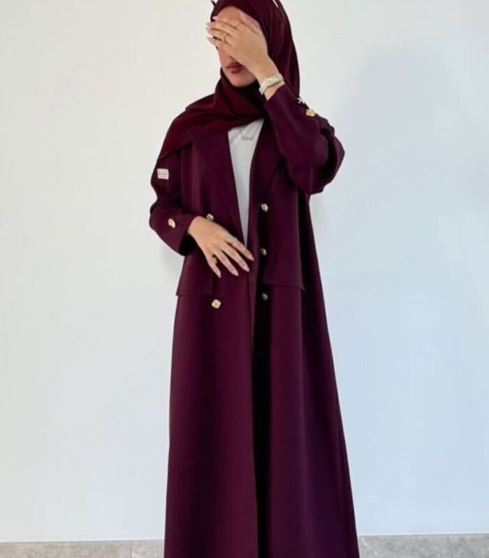 Textured Crepe Open Abaya